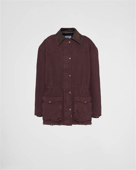 prada bordeaux|Bordeaux Canvas Jacket .